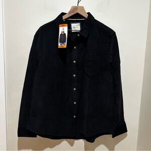 NWT Jachs Girlfriend Black Long Sleeved Button Up Corduroy Shirt - Women’s XXL